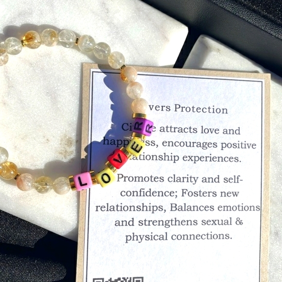 NWT Lover Couples BRACELET gift for her him boyfriend Girlfriend Citrine - Picture 1 of 2